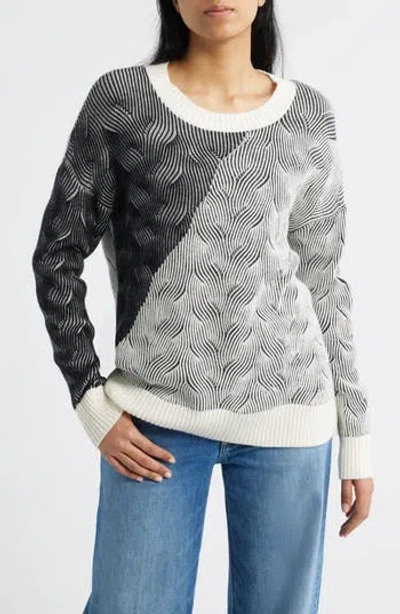 Bobeau Colorblock Scoop Neck Sweater In Multi