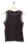 Bobeau Contrast Piped Trim Tank Top In Multi