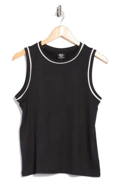 Bobeau Contrast Piped Trim Tank Top In Multi