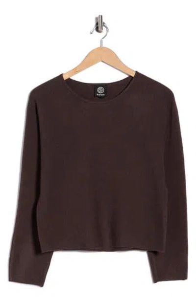 Bobeau Crewneck Dolman Sleeve Sweater In Brown