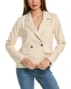 Bobeau Cropped Blazer In Beige