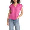 Bobeau Dolman Sleeve Piqué T-shirt In Fuchsia
