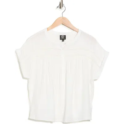 Bobeau Drop Shoulder Trim Top In White