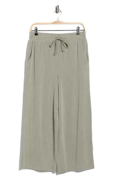 Bobeau Ember Ribbed Wide Leg Pants In Gray