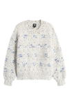 Bobeau Eyelash Crewneck Sweater In Bluemix