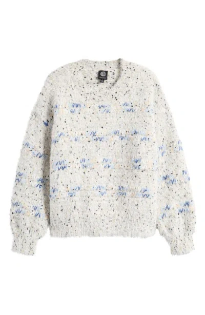 Bobeau Eyelash Crewneck Sweater In Bluemix