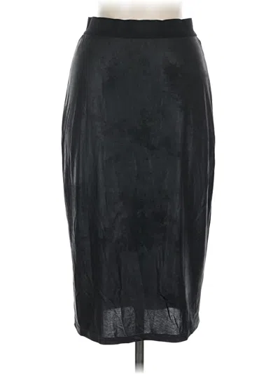 Pre-owned Bobeau Faux Leather Skirt In Black