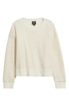 Bobeau Floral Embroidered Crewneck Sweater In Neutral