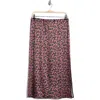 Bobeau Floral Midi Skirt In Pink