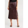 Bobeau Floral Midi Skirt In Black