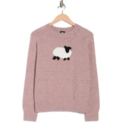 Bobeau Fluffy Sheep Sweater In Animal Print
