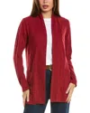Bobeau Jacquard Cardigan In Red