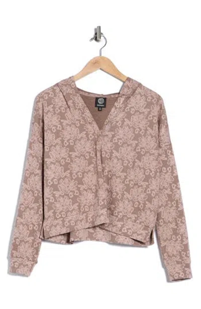 Bobeau Jacquard Hoodie In Neutral