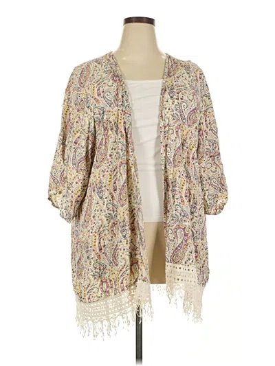 Pre-owned Bobeau Kimono In White