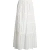 Bobeau Lace Accent Tiered Maxi Skirt