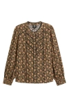 Bobeau Lace Edge Shirt In Multi