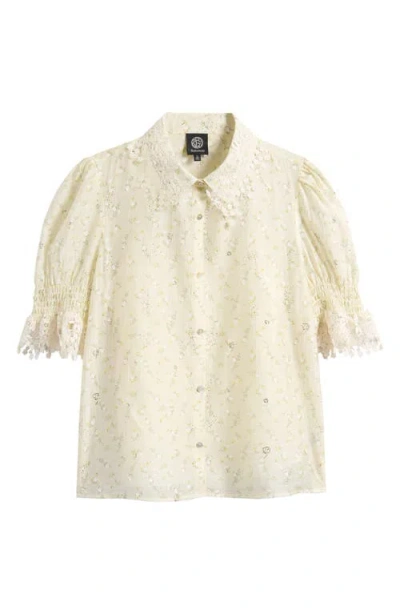 Bobeau Lace Edge Top In Neutral
