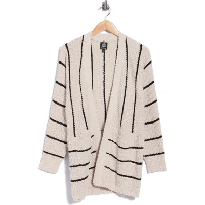 Bobeau Long Bouclè Cardigan In Cream Black