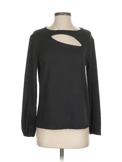 Pre-owned Bobeau Long Sleeve Blouse In Black