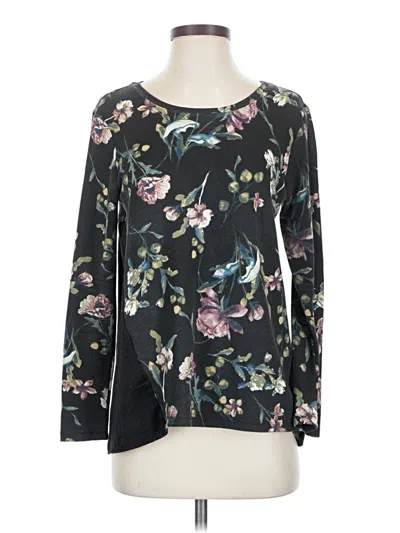 Pre-owned Bobeau Long Sleeve Blouse In Black