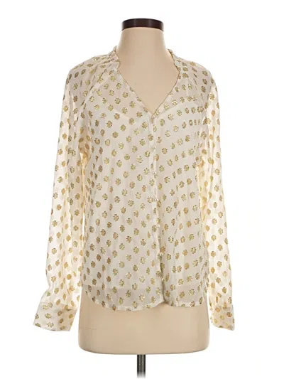 Pre-owned Bobeau Long Sleeve Blouse In Gold