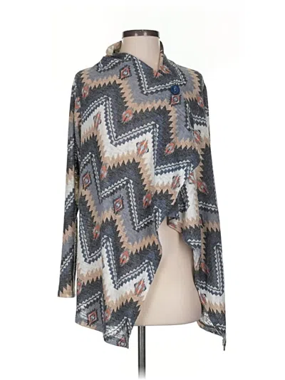 Pre-owned Bobeau Long Sleeve Blouse In Gray