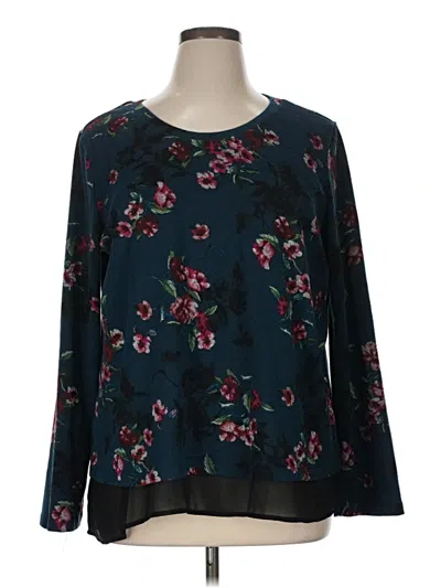 Pre-owned Bobeau Long Sleeve Blouse In Teal
