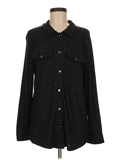 Pre-owned Bobeau Long Sleeve Button Down Shirt In Black