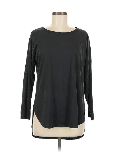 Pre-owned Bobeau Long Sleeve Top Black Boatneck Tops