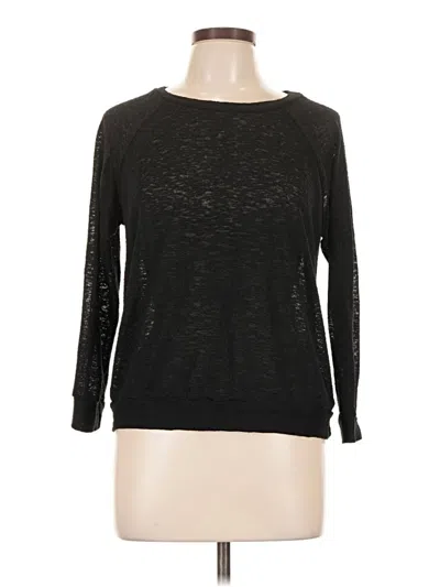 Pre-owned Bobeau Long Sleeve Top Black Boatneck Tops