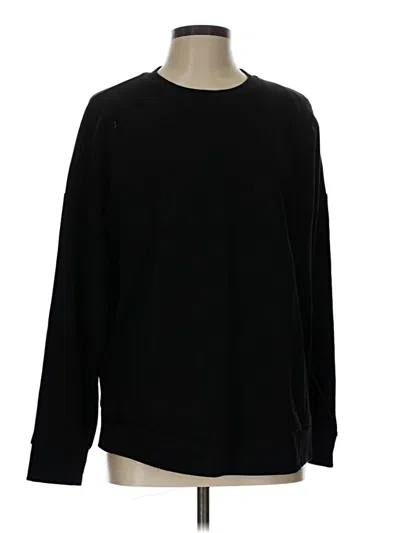 Pre-owned Bobeau Long Sleeve Top Black Crew Neck Tops