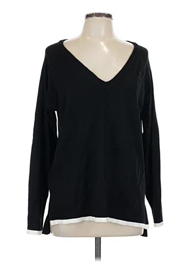 Pre-owned Bobeau Long Sleeve Top Black V Neck Tops