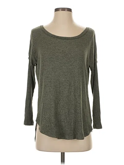 Pre-owned Bobeau Long Sleeve Top Gray Boatneck Tops