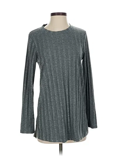 Pre-owned Bobeau Long Sleeve Top Gray Crew Neck Tops