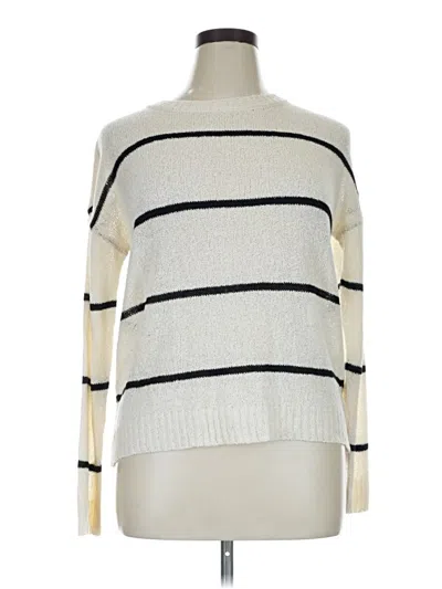 Pre-owned Bobeau Long Sleeve Top Ivory Boatneck Tops