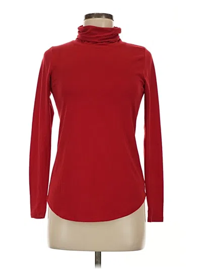 Pre-owned Bobeau Long Sleeve Turtleneck In Red