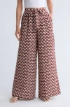 Bobeau Lyra Crepe Wide Leg Pants In Red