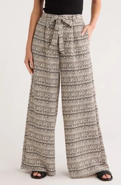 Bobeau Lyra Crepe Wide Leg Pants In Gold