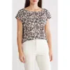 Bobeau One-shoulder Dolman Sleeve T-shirt In Brown/denim Boho
