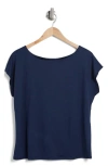 Bobeau One-shoulder Dolman Sleeve T-shirt In Navy