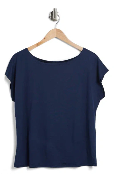 Bobeau One-shoulder Dolman Sleeve T-shirt In Navy