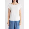 Bobeau One-shoulder Dolman Sleeve T-shirt In White