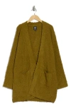 Bobeau Open Front Patch Pocket Popcorn Cardigan In Plantation