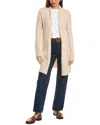 Bobeau Open Front Wool-blend Cardigan In Beige