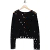 Bobeau Openwork Cardigan In Black