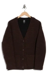 Bobeau Patch Pocket Sweater Coat In Brown