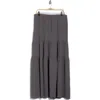 Bobeau Pocket Tiered Maxi Skirt In Gray
