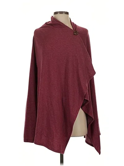 Pre-owned Bobeau Poncho In Burgundy