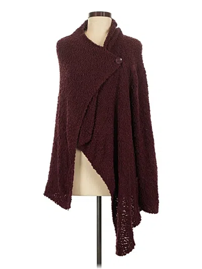 Pre-owned Bobeau Poncho In Burgundy