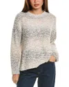 Bobeau Popcorn Knit Sweater In Grey